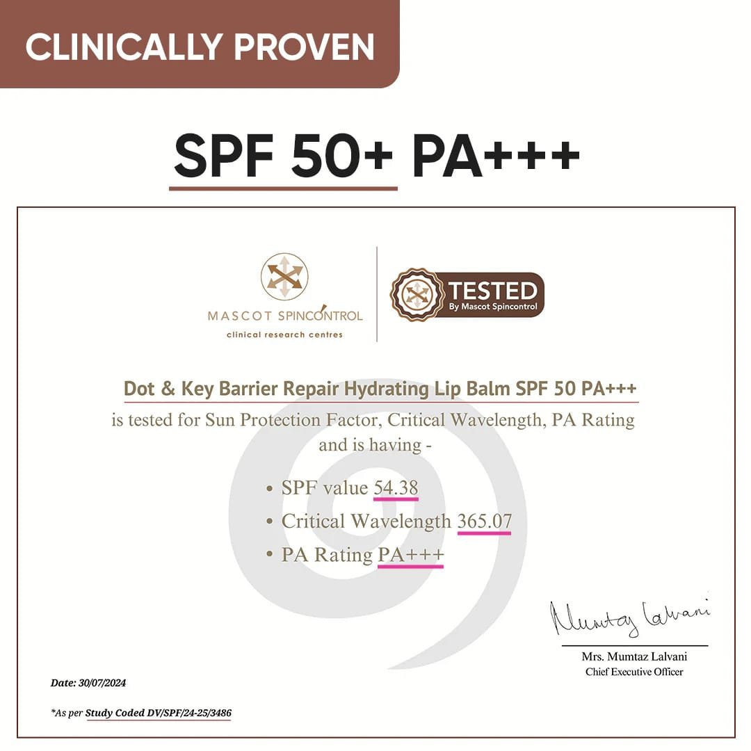 DOT & KEY BARRIER REPAIR HYDRATING LIP BALM (NON TINTED) SPF 50PA++ 4.5G