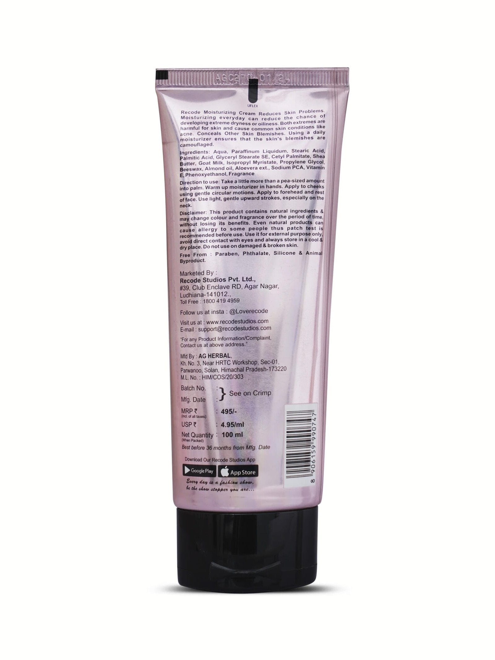RECODE GOAT MILK MOISTURISER