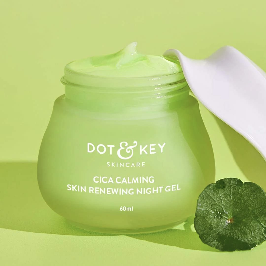 DOT & KEY CICA CALMING SKIN RENEWING NIGHT GEL WITH NIACINAMIDE & GREEN TEA
