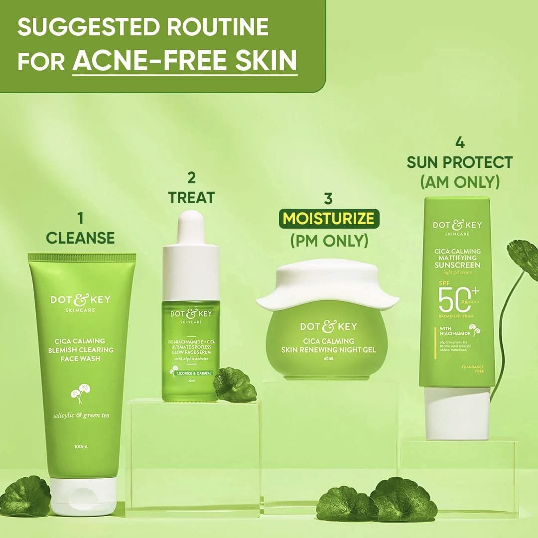 DOT & KEY CICA CALMING SKIN RENEWING NIGHT GEL WITH NIACINAMIDE & GREEN TEA