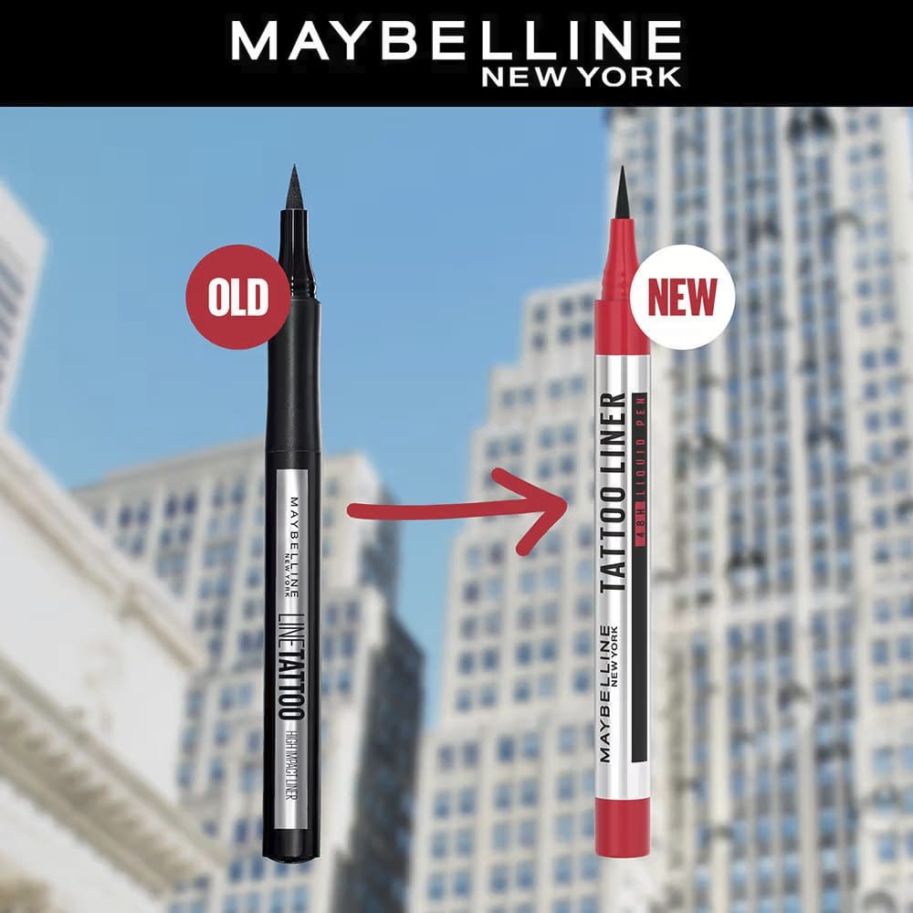 Maybelline High Impact Tattoo Pen Liner, Lasts Up To 48H Black, Water & Smudge proof (1g)