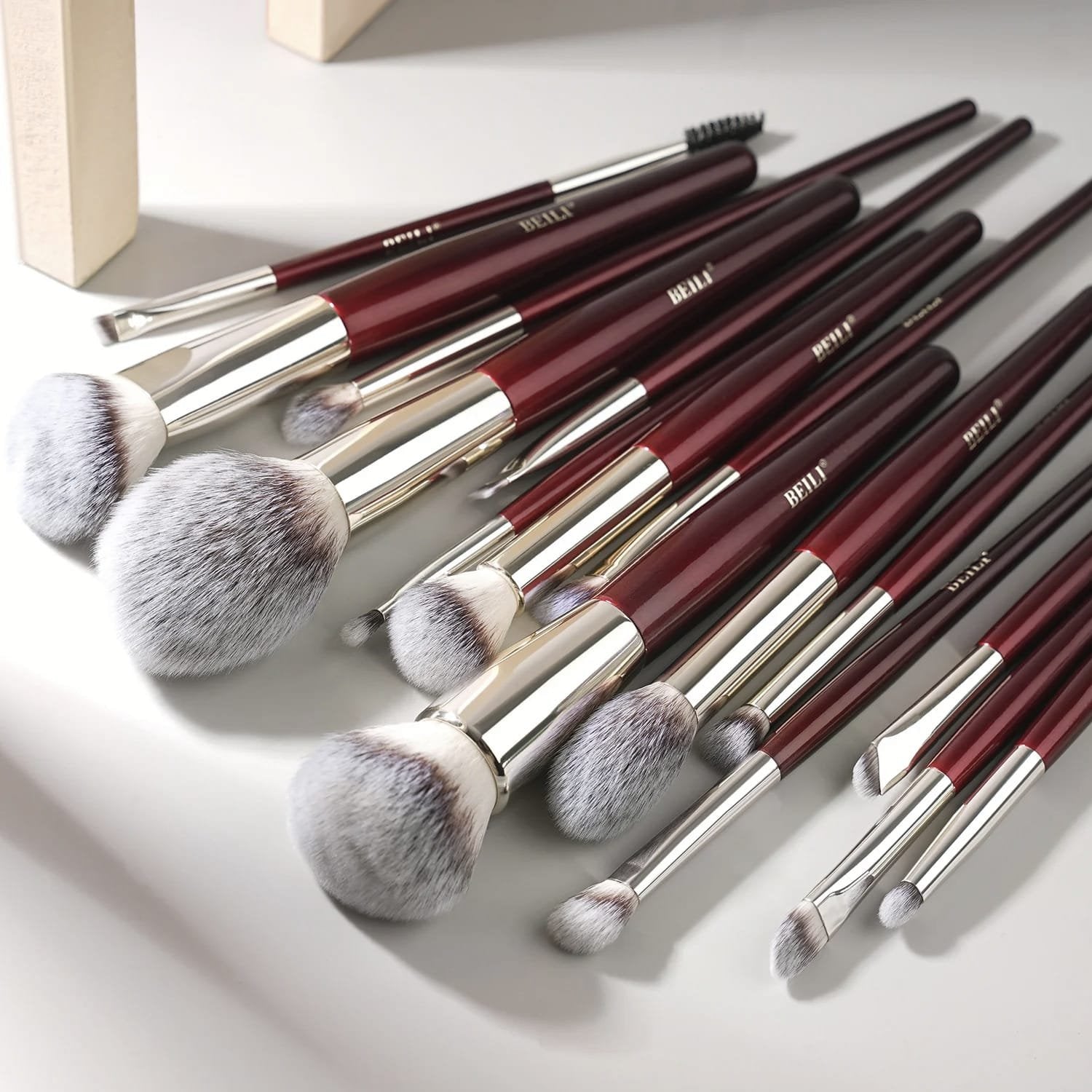BEILI 15PCS FACE+EYE PRO BRUSH SET