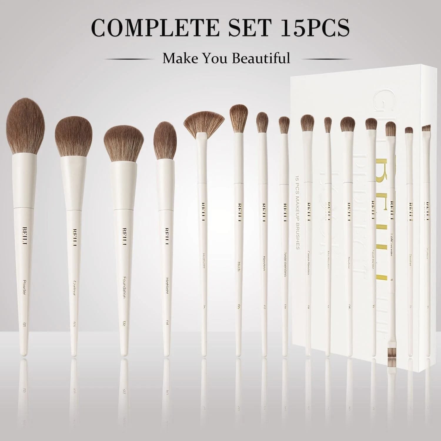 BEILI 15 PCS NEW MAKEUP BRUSH SET