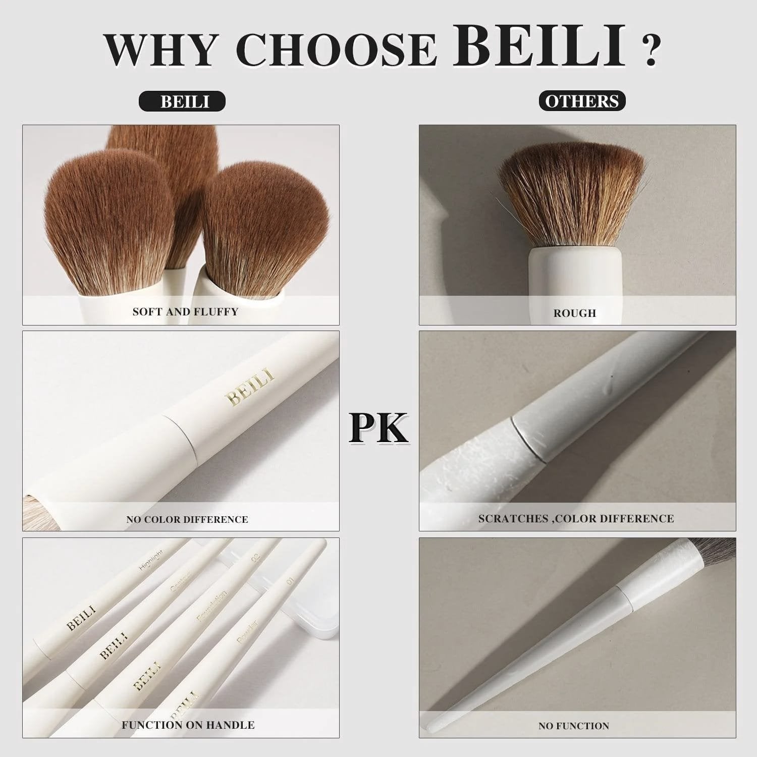 BEILI 15 PCS NEW MAKEUP BRUSH SET