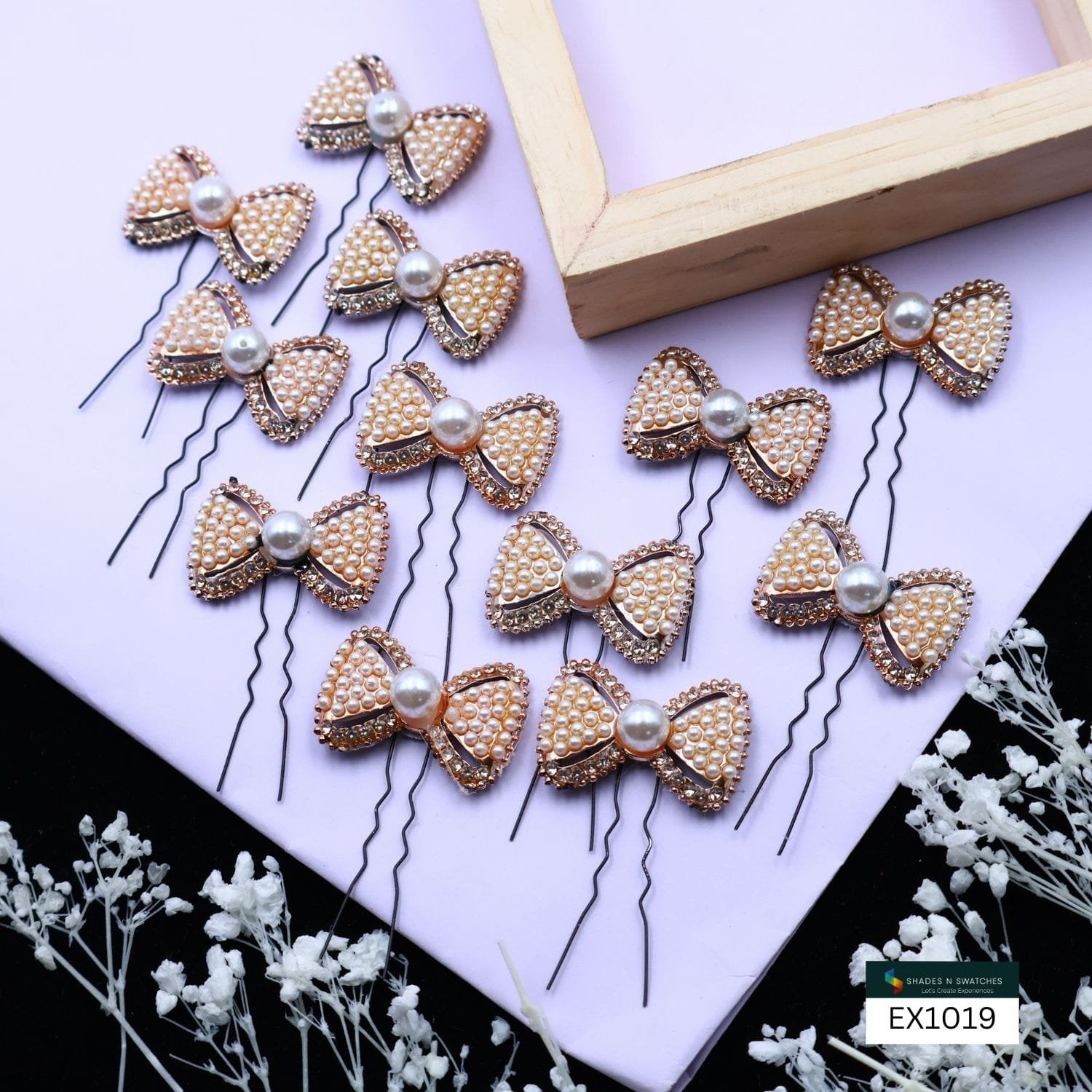 12 PCS U PIN BOW WITH STONES