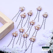 12 PCS U PINS PEARL FLOWER SMALL