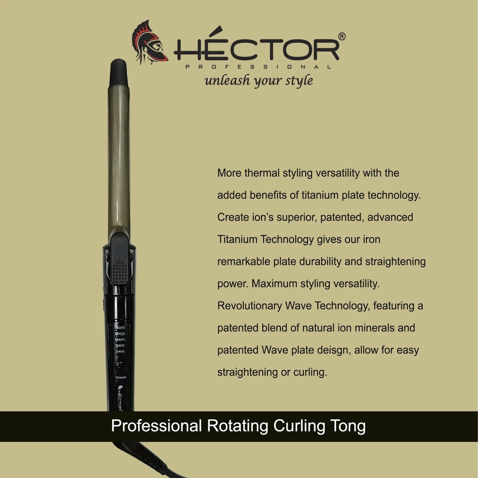 HECTOR ROTATING CURLING TONG HT RCT 369
