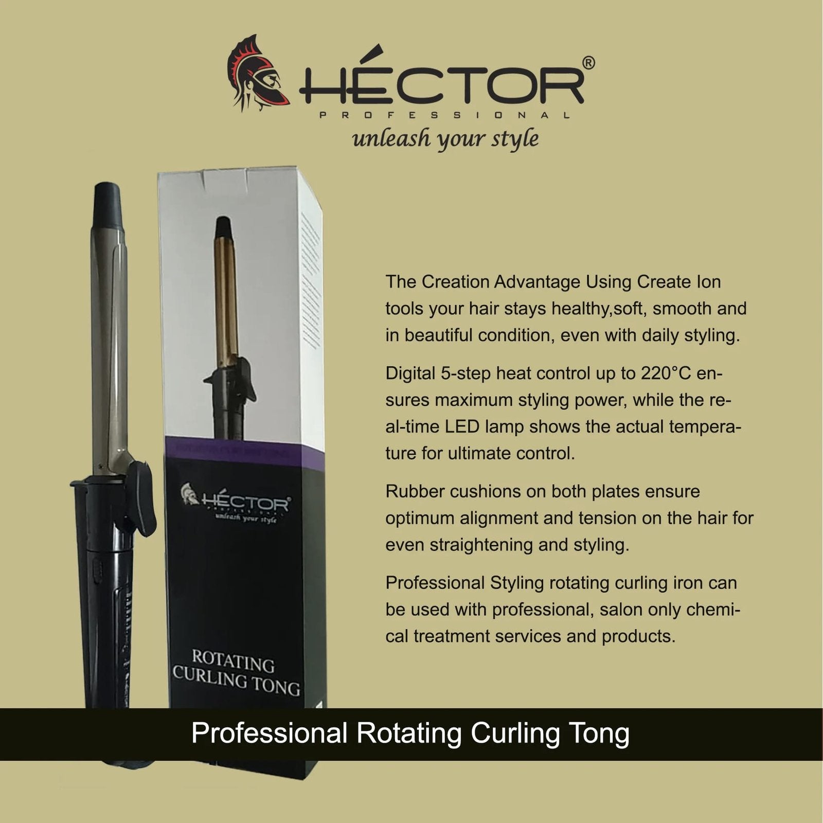 HECTOR ROTATING CURLING TONG HT RCT 369