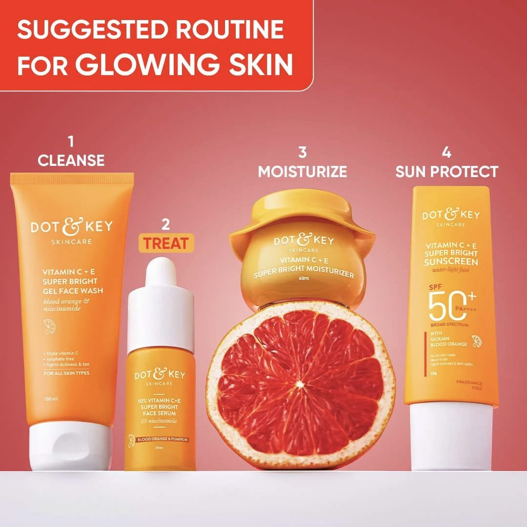 DOT & KEY 10PERC VITAMIN C+E SUPER BRISGHT FACE SERUM 5PERC NIACINAMIDE WITH BLOOD ORANGE & PUMPKIN