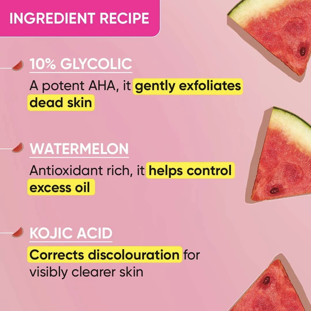 DOT & KEY WATERMELON + 10PERC GLYCOLIC GENTLE EXFOLIATING FACE SERUM WITH KOJIC ACID