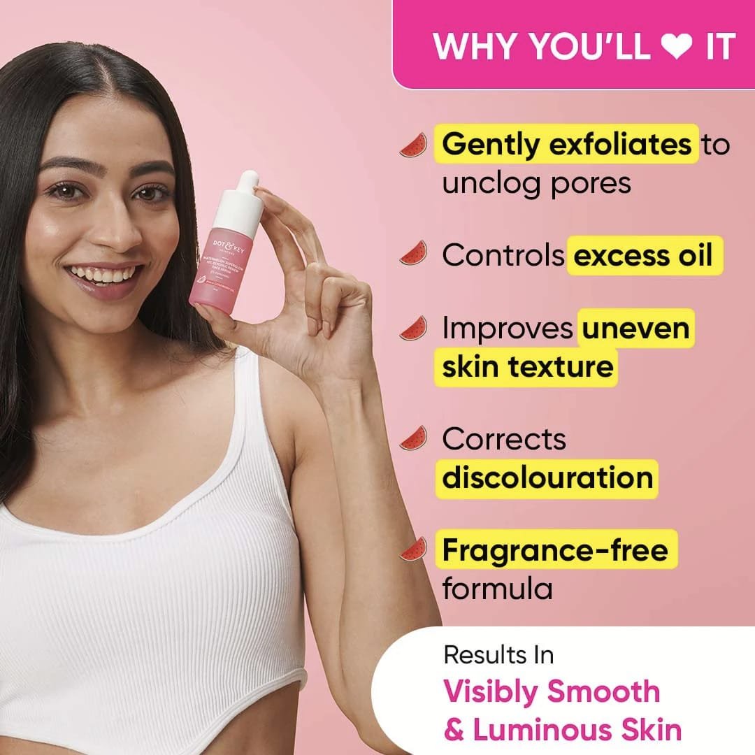 DOT & KEY WATERMELON + 10PERC GLYCOLIC GENTLE EXFOLIATING FACE SERUM WITH KOJIC ACID