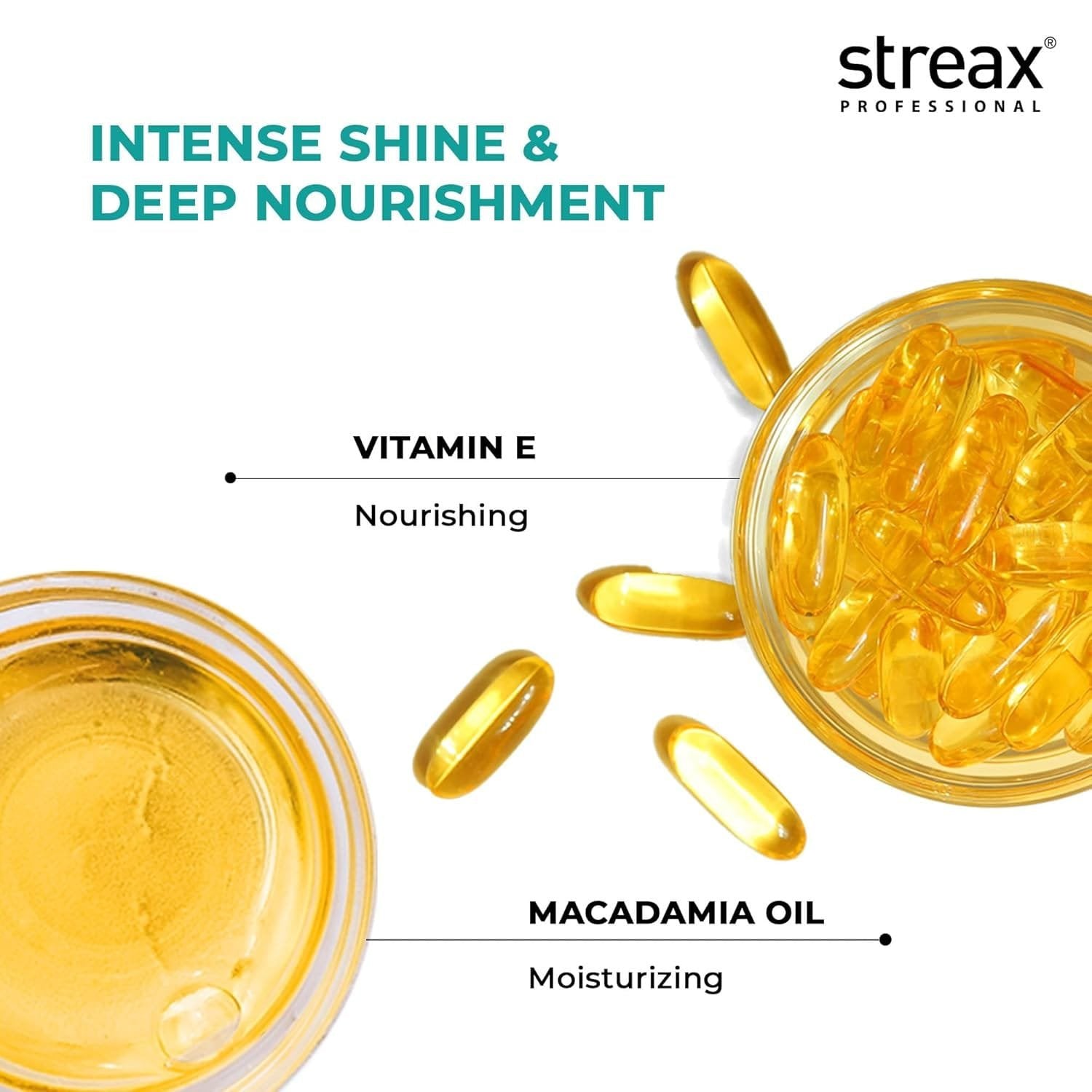 STREAX PROFESSIONAL VITARICHE GLOSS HAIR SERUM ENRICHED WITH MACADAMIA OIL & VITAMIN E