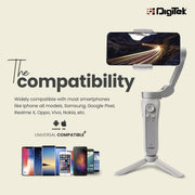 DIGITEK 3 AXIS FOLDABLE AUTO BALANCING SMARTPHONE GIMBAL MODEL DSG007F