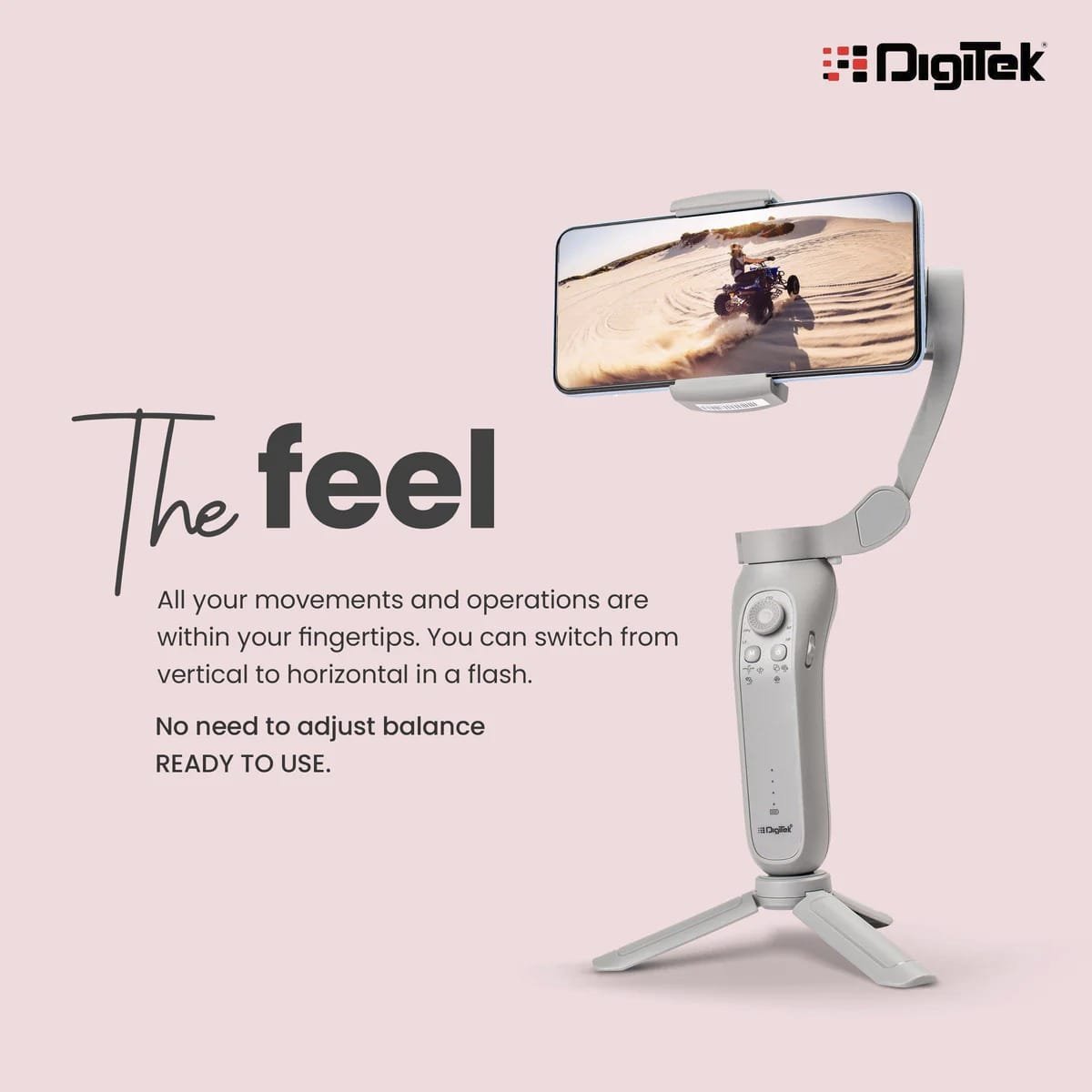 DIGITEK 3 AXIS FOLDABLE AUTO BALANCING SMARTPHONE GIMBAL MODEL DSG007F