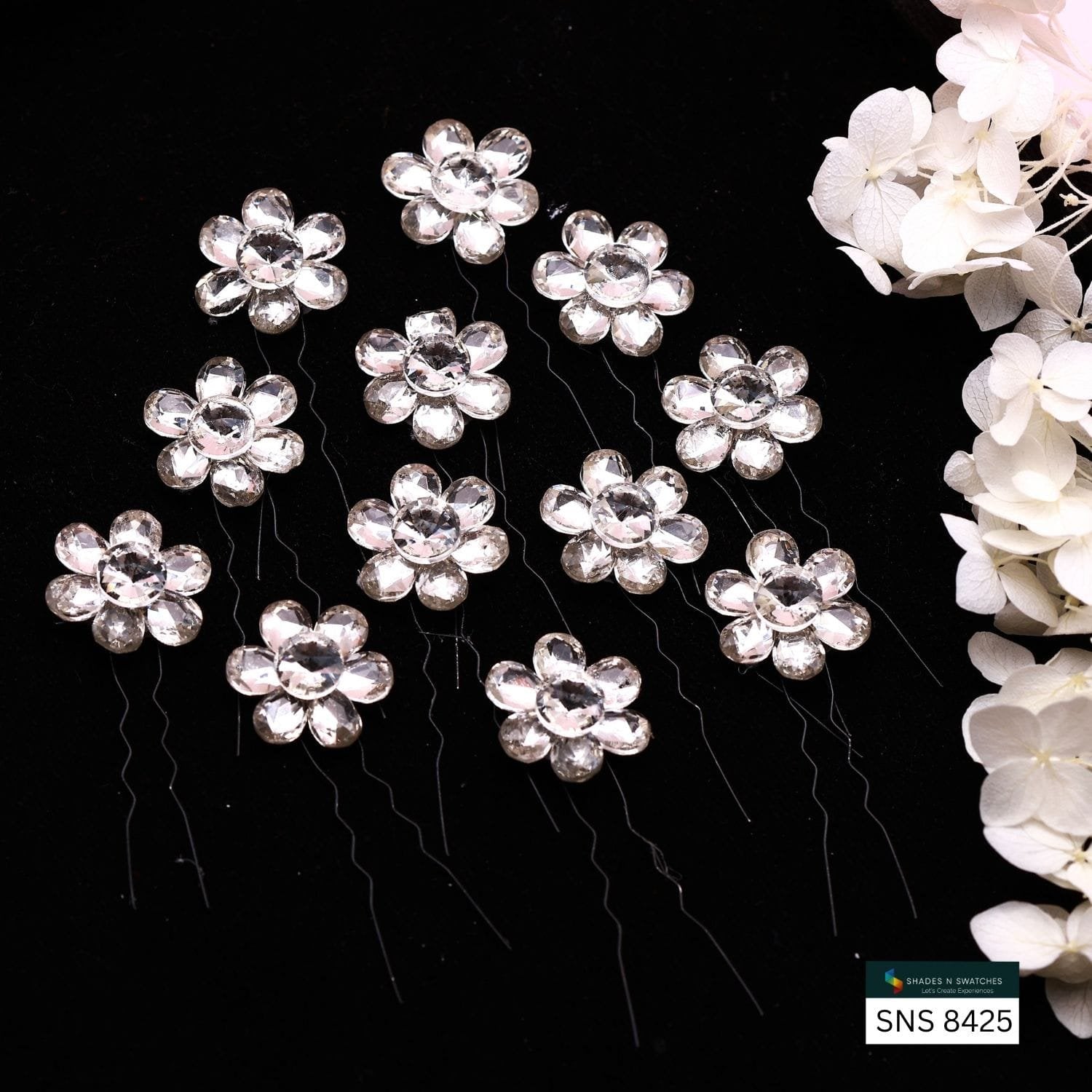 12 PCS HAIR CRYSTAL WITH U PIN