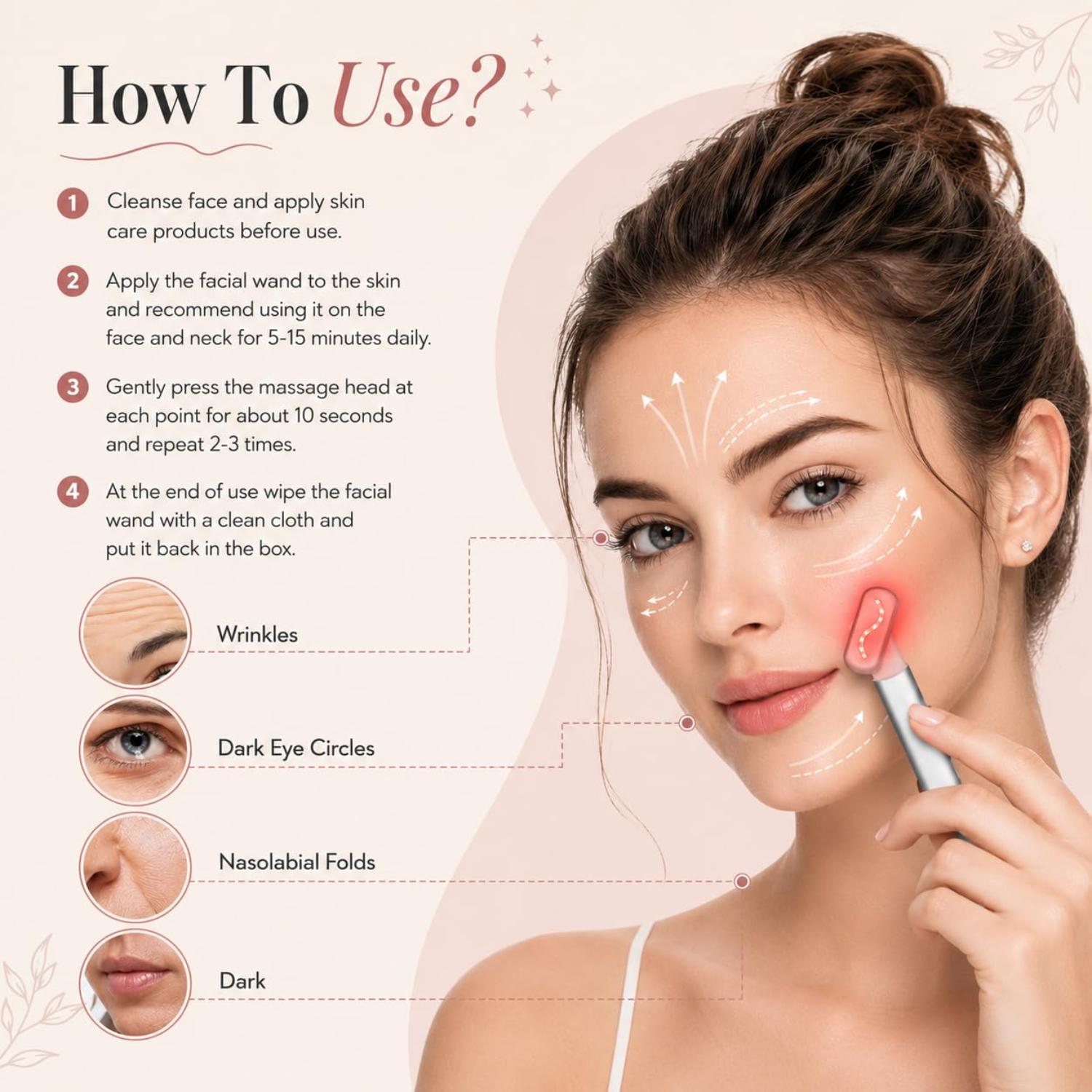6 IN 1 RED LED LIGHT THERAPY MAGIC WAND