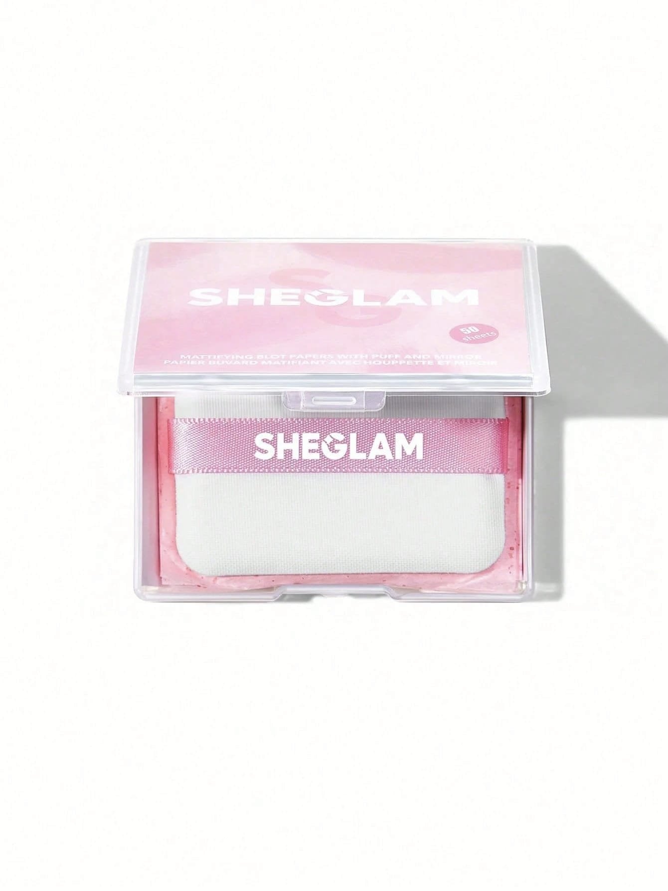 SHEGLAM MATTIFYING BLOT PAPERS WITH PUFF AND MIRROR 50 SHEETS
