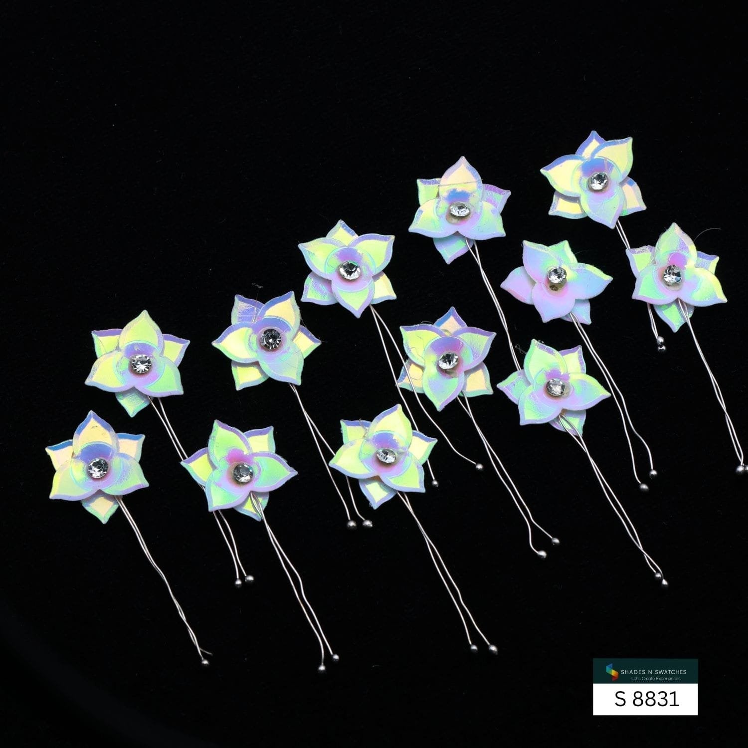 12 PCS MINI TINY FLOWERS WITH TWIST STRING