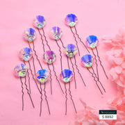 12 PCS MULTI COLOUR CRYSTAL WITH U PIN