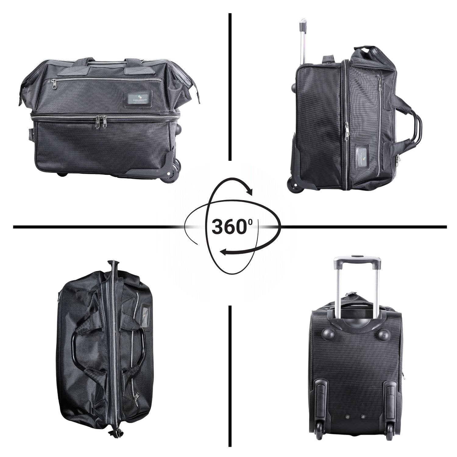 NEW FOIL DOUBLE LAYER HAIR BAG WITH WHEELS