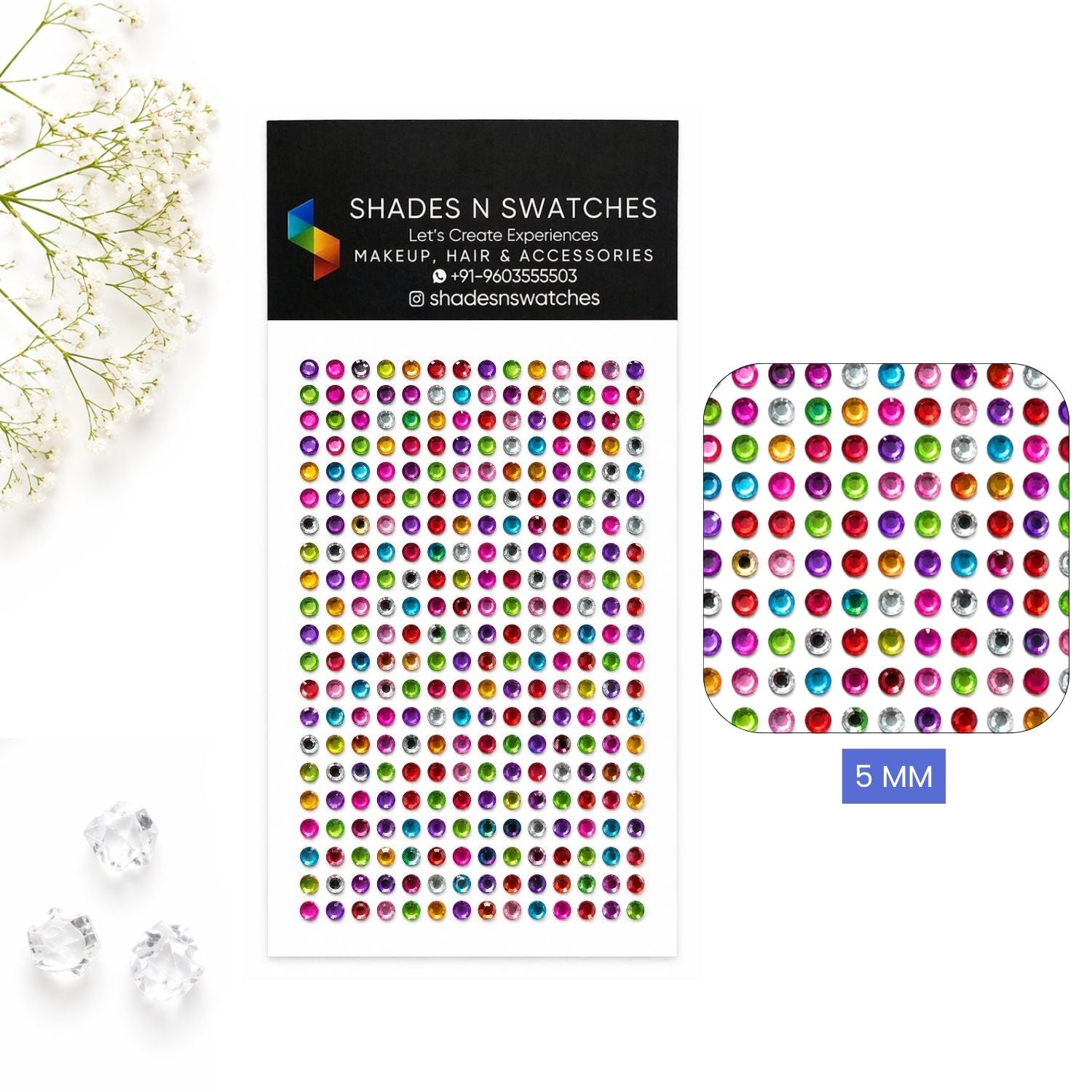 MULTI COLOR HAIR STICKER CRYSTAL (SELF ADHESIVE)