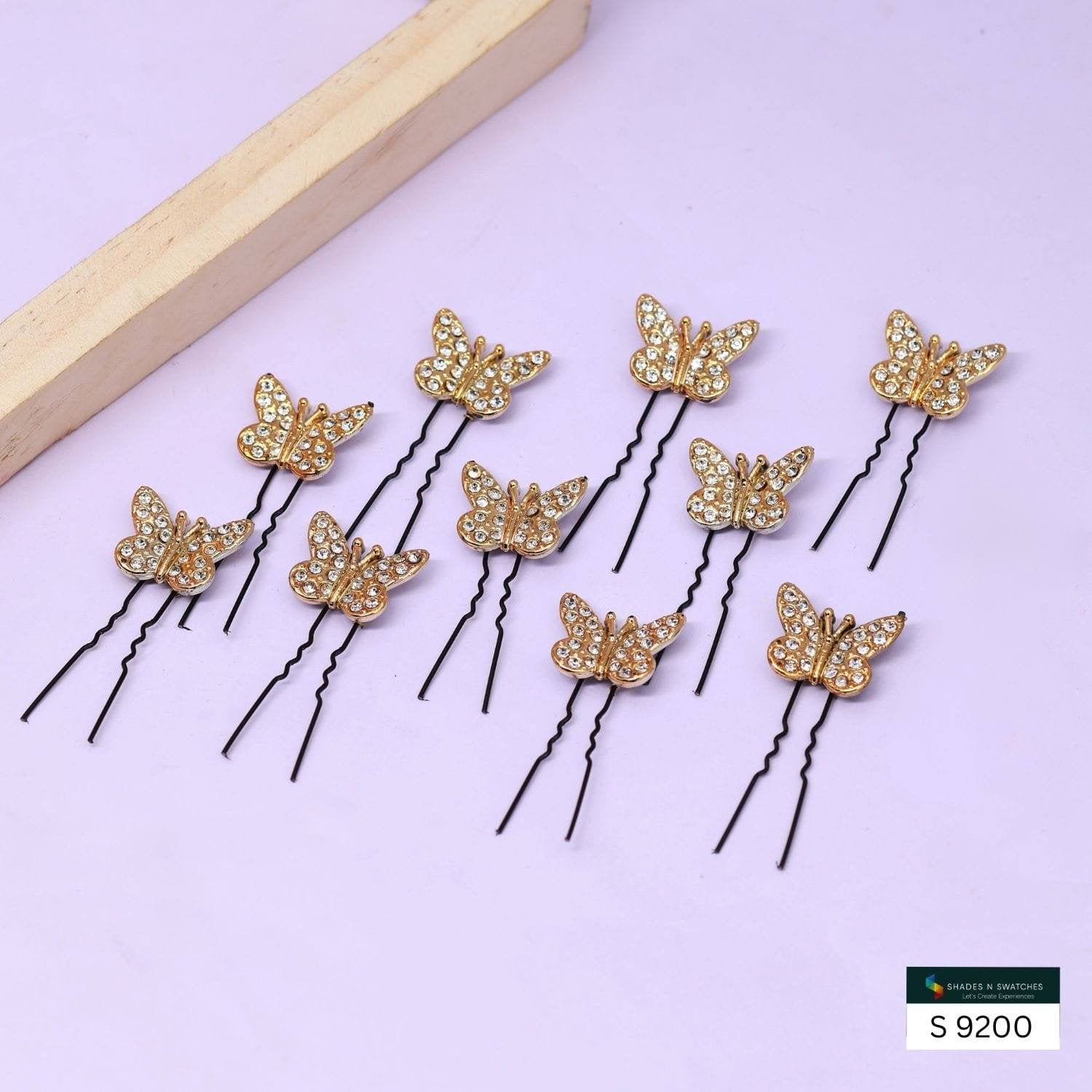 12 PCS MINI STONE BUTTERFLIES WITH U PINS