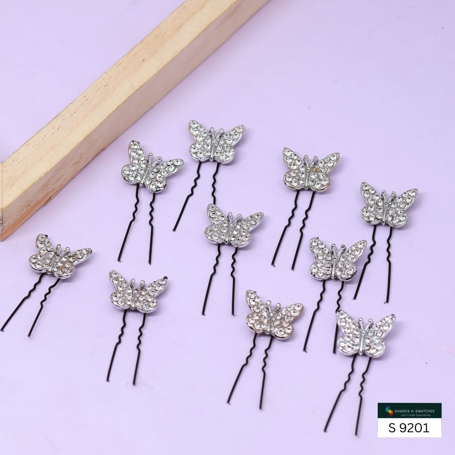 12 PCS MINI STONE BUTTERFLIES WITH U PINS