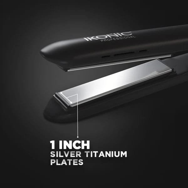 IKONIC PROFESSIONAL BLACK TITANIUM SLIM HAIR STRAIGHTENER