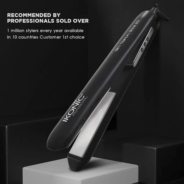 IKONIC PROFESSIONAL BLACK TITANIUM SLIM HAIR STRAIGHTENER