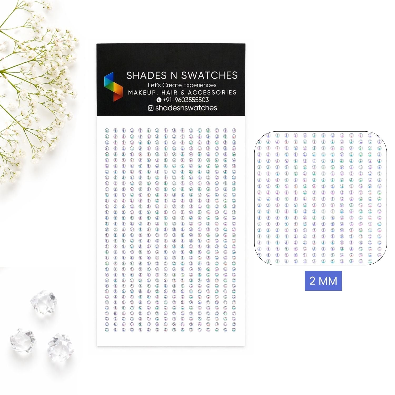 HAIR CRYSTALS STICKERS ROUND CHROME