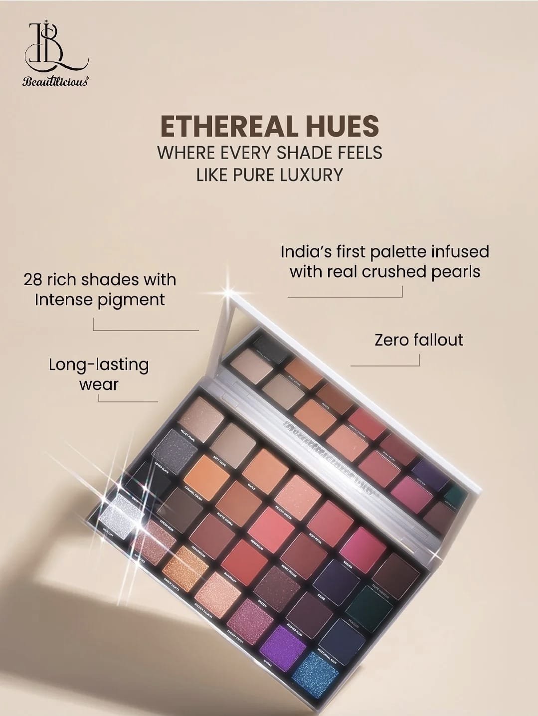 BEAUTILICIOUS ETHEREAL HUES EYESHADOW PALETTE 36.4G