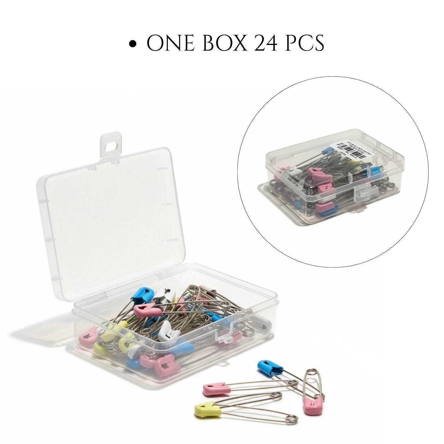 DOUBLE LOCK SAFTEY PINS MEDIUM 4CMS (24PCS )