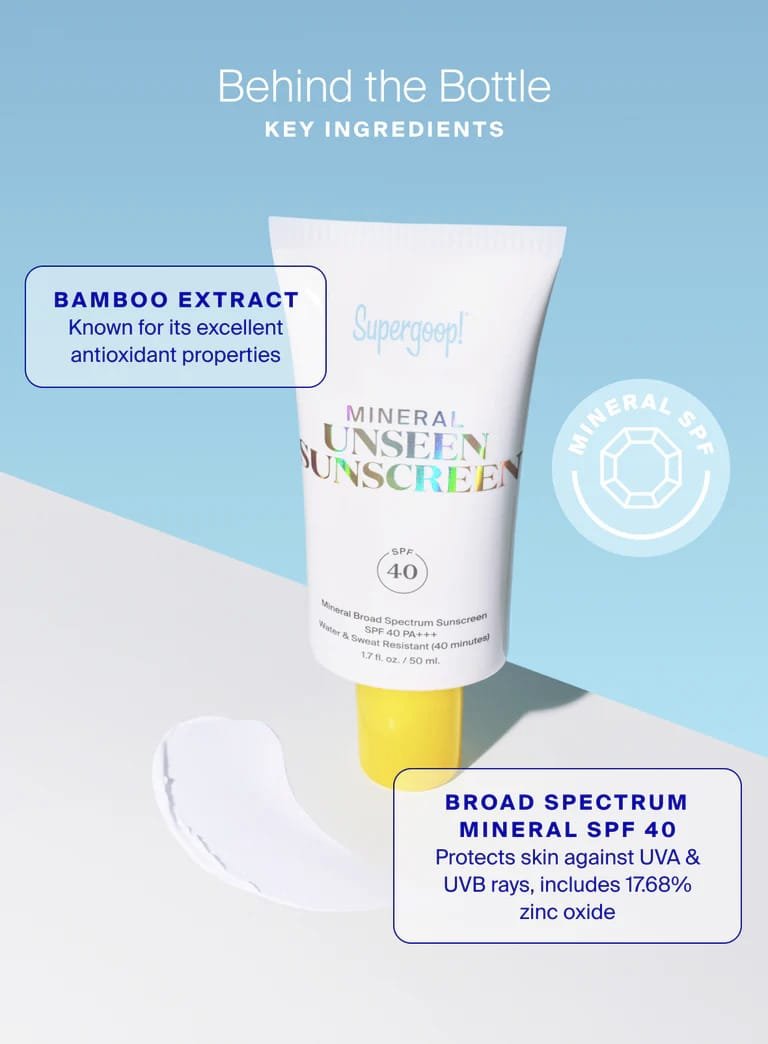 SUPERGOOP UNSEEN SUNSCREEN SPF 40 50ML
