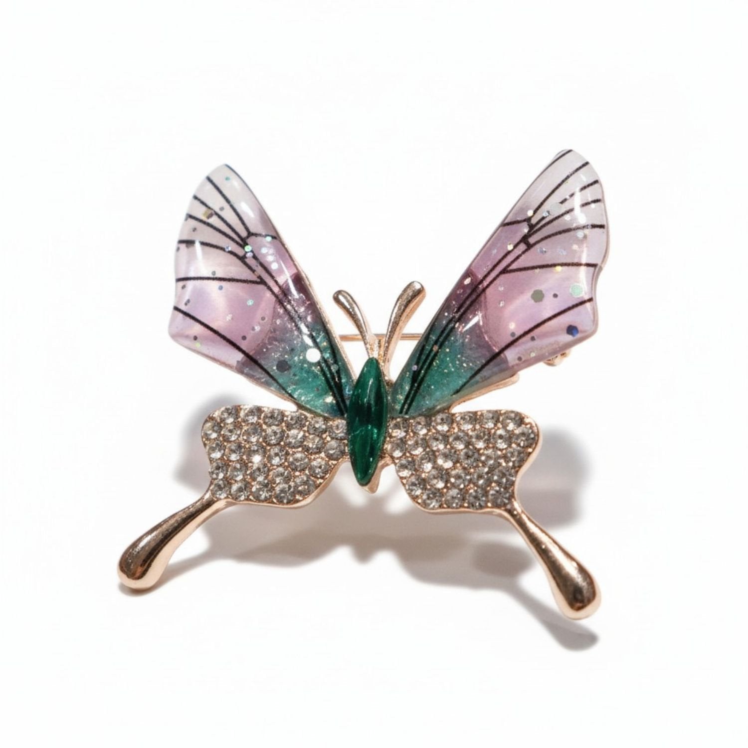 SINGLE PC GLASS AND STONE BUTTERFLY STYLE 1