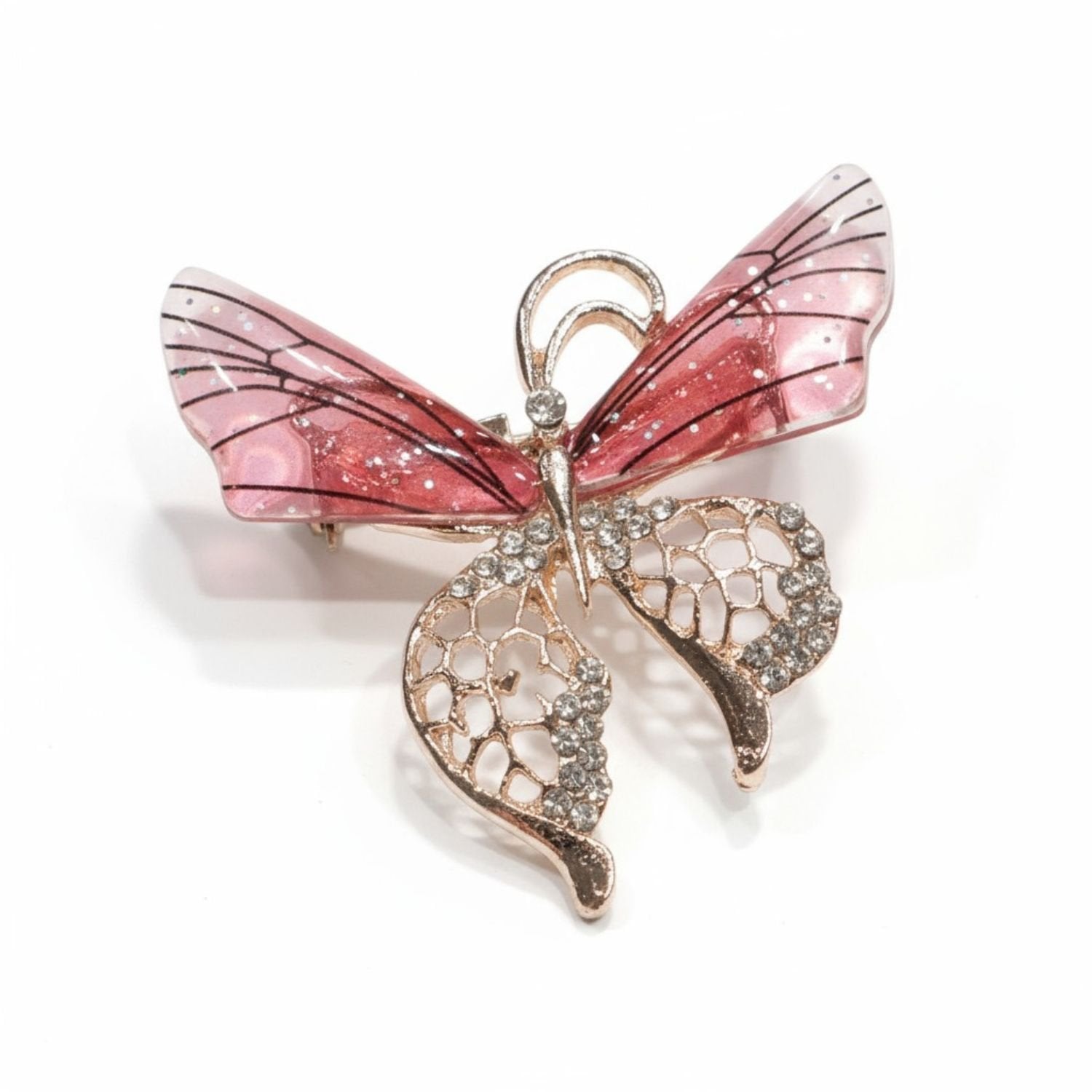 SINGLE PC GLASS AND STONE BUTTERFLY STYLE 2