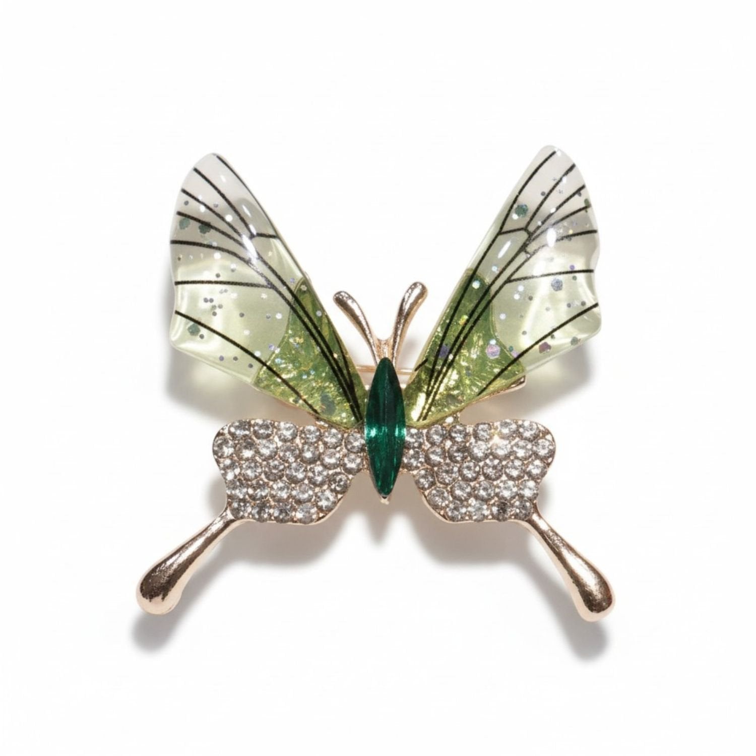SINGLE PC GLASS AND STONE BUTTERFLY STYLE 2