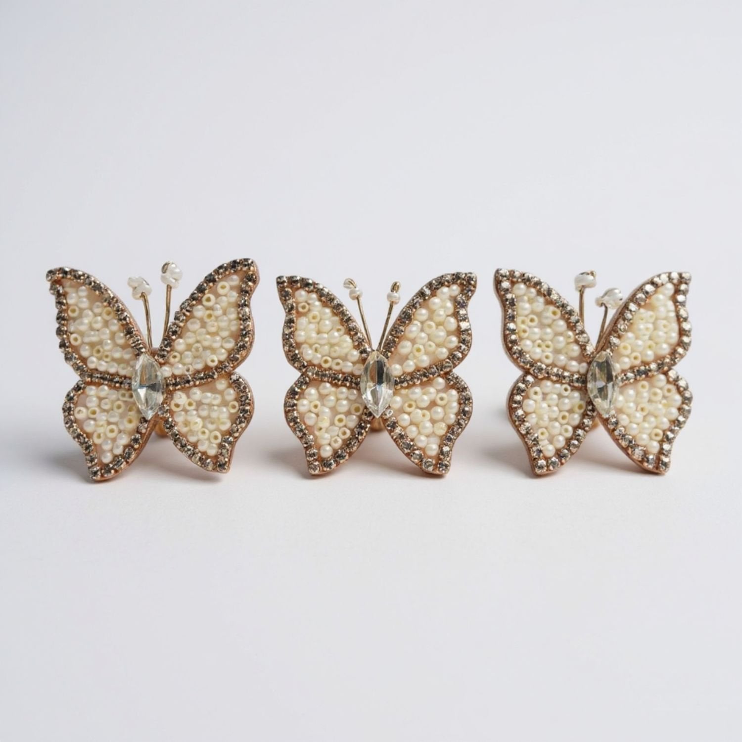 3 PCS SET PEARL BUTTERFLIES