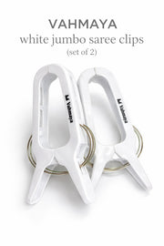 VAHMAYA WHITE JUMBO SAREE CLIP WS-C0 1 (SETOF2)