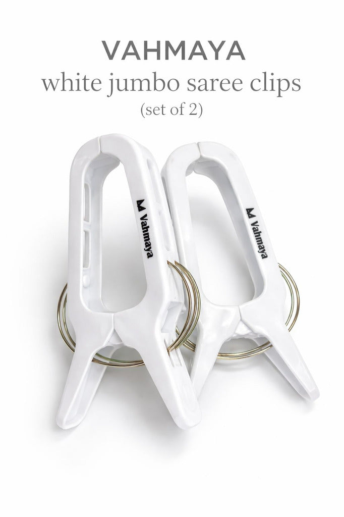 VAHMAYA WHITE JUMBO SAREE CLIP WS-C0 1 (SETOF2)