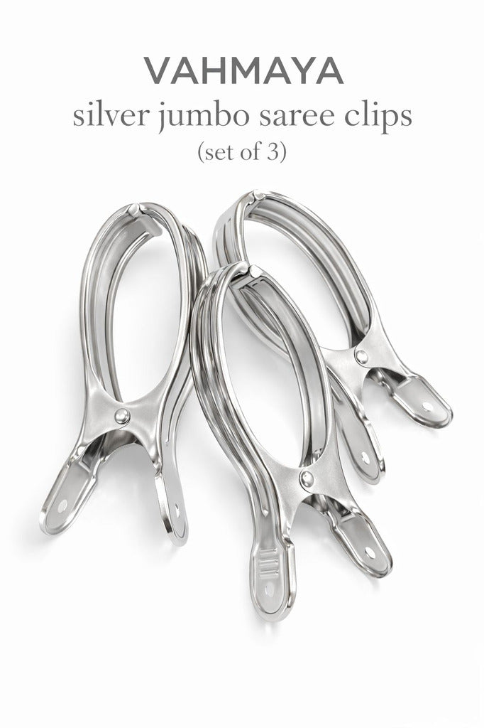 VAHMAYA SILVER JUMBO SAREE CLIP SS-C01 (SETOF3)