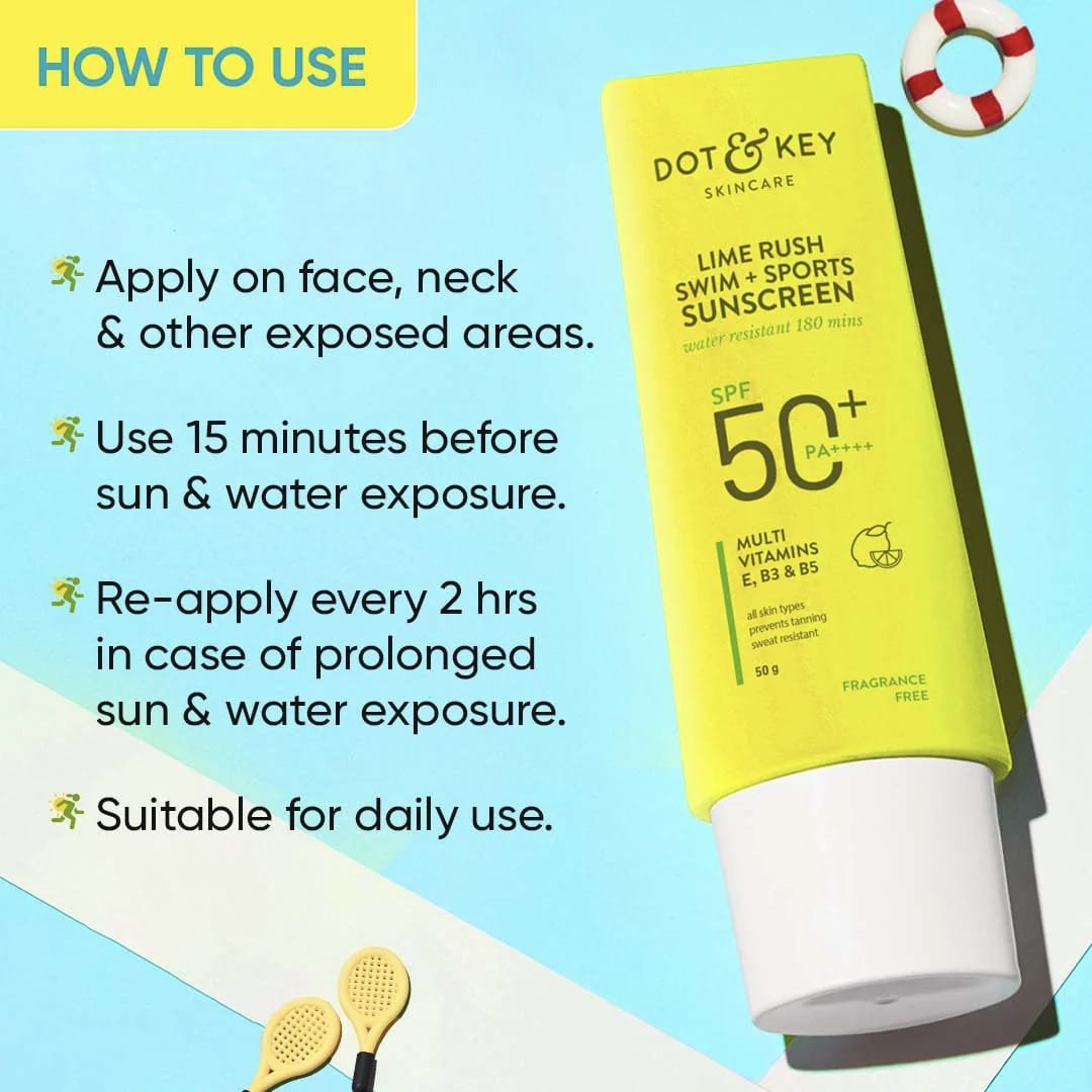 DOT & KEY LIME RUSH SWIM + SPORTS SUSNCREEN WATER RESISTANT 180 MIN SPF 50+ PA++