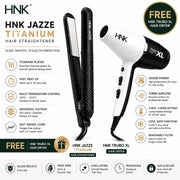 HNK JAZZE TITANIUM HAIR STRAIGHTENER (FREE HNK TRUBO XL DRYER)