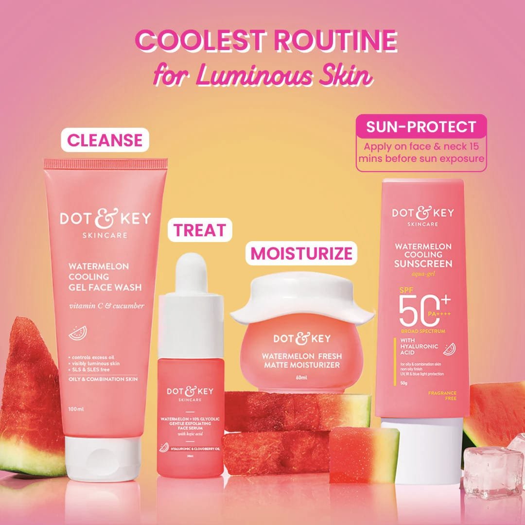 DOT & KEY WATERMELON COOLING SUNSCREEN AQUA GEL SPG 50+ PA++ BROAD SPECTRUM WITH HYLURONIC ACID