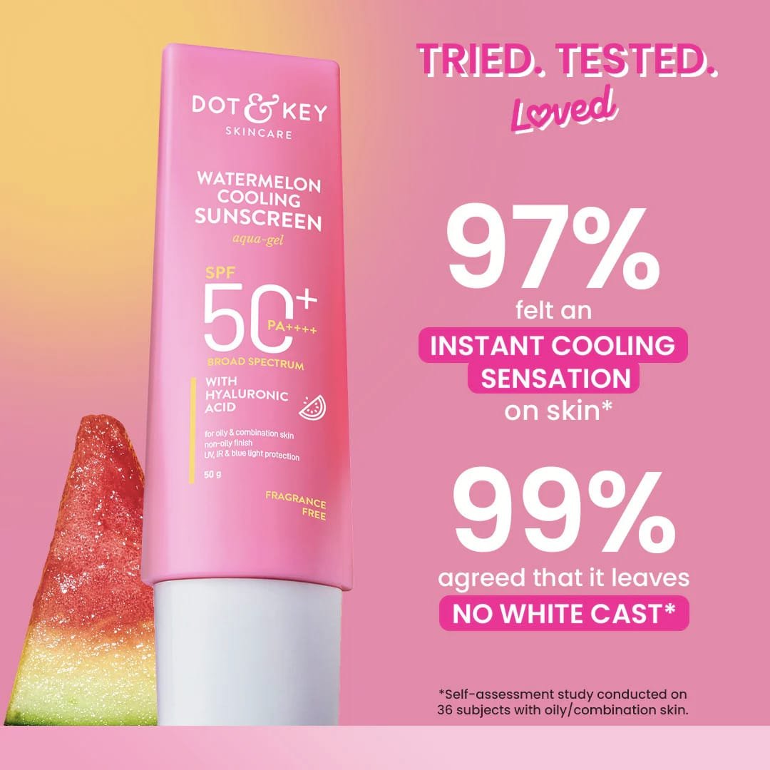 DOT & KEY WATERMELON COOLING SUNSCREEN AQUA GEL SPG 50+ PA++ BROAD SPECTRUM WITH HYLURONIC ACID