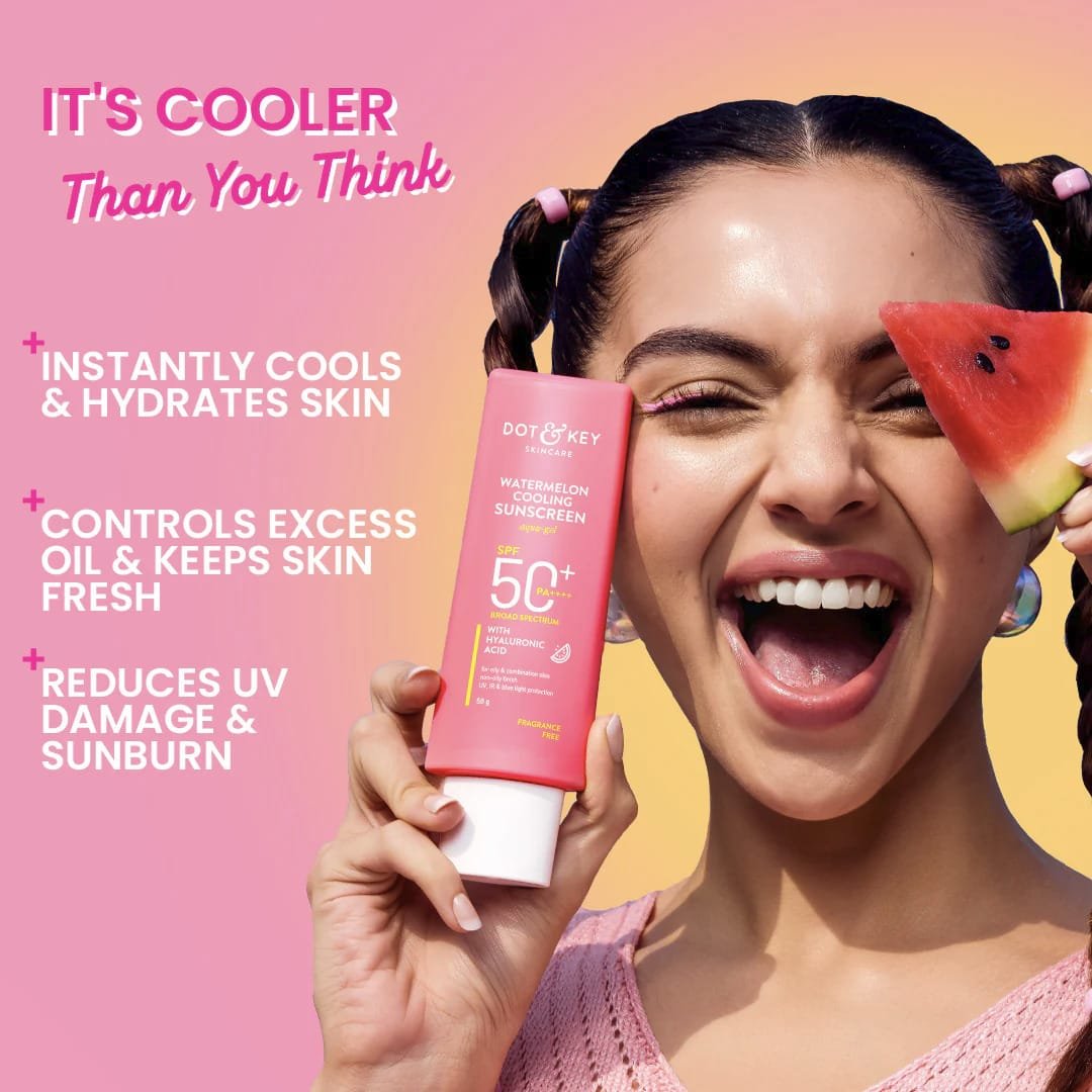 DOT & KEY WATERMELON COOLING SUNSCREEN AQUA GEL SPG 50+ PA++ BROAD SPECTRUM WITH HYLURONIC ACID