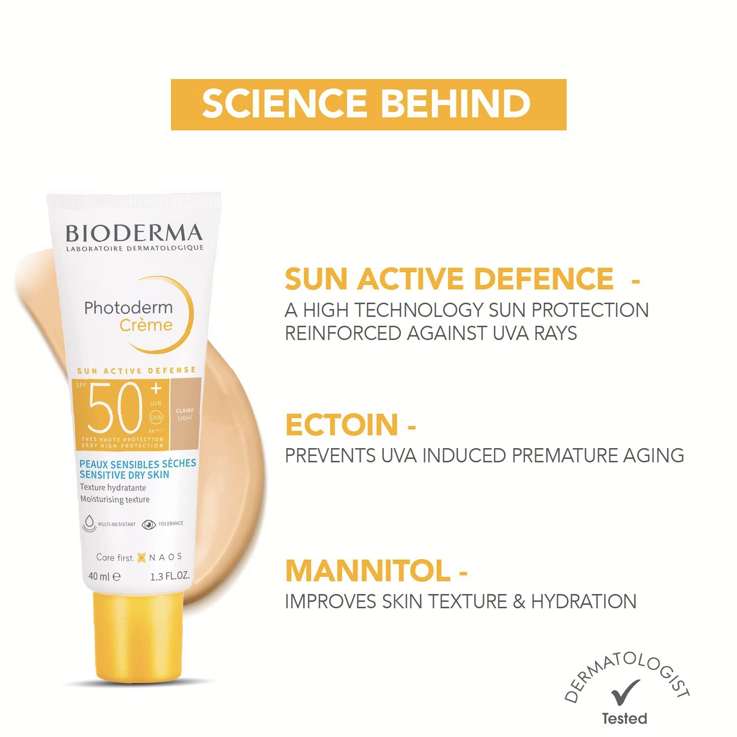 BIODERMA PHOTODERM CREAM CLAIRE LIGHT SUNSCREEN 50+