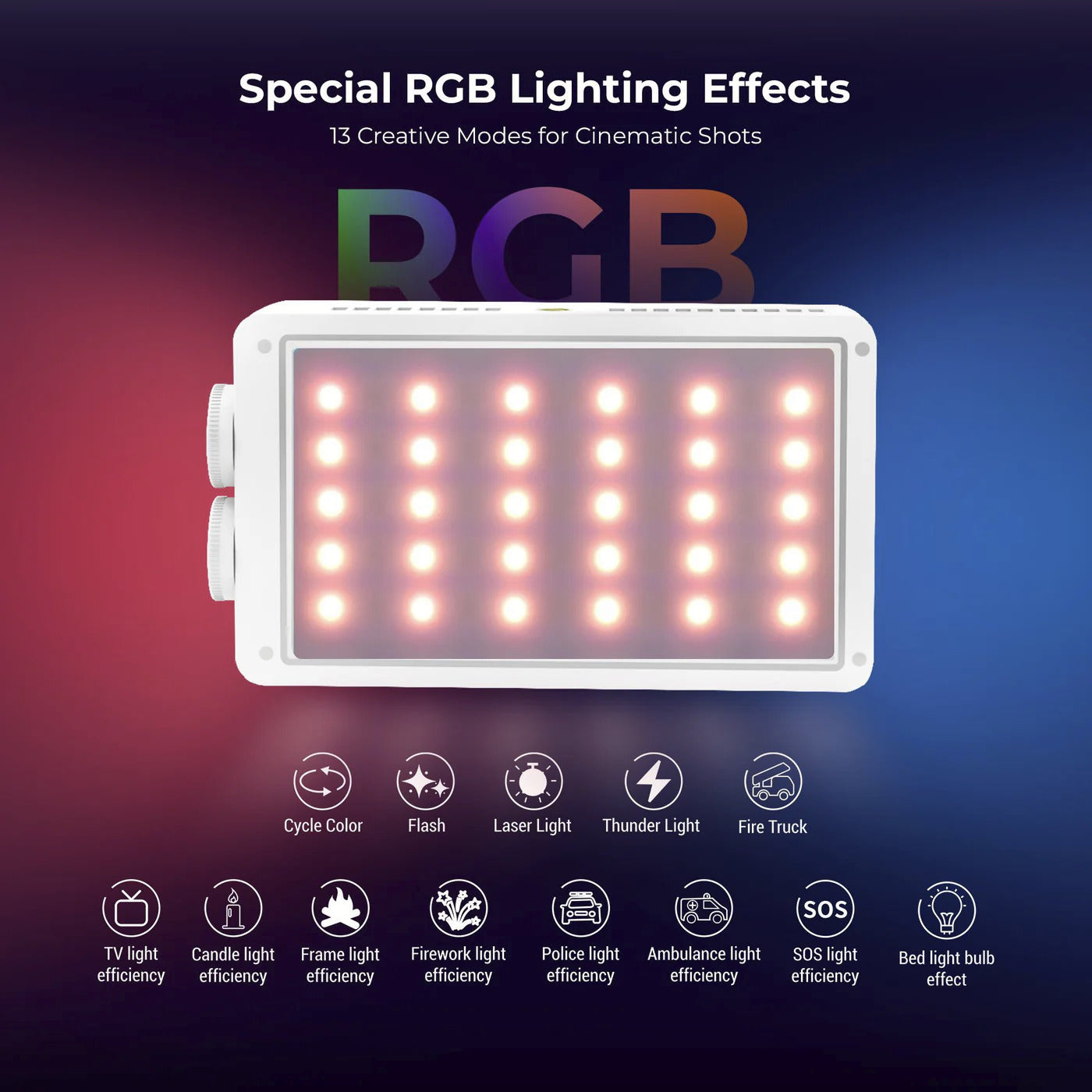 DIGITEK PORTABLE 40W RGB LED VIDEO LIGHT (LED-D40W RGB)