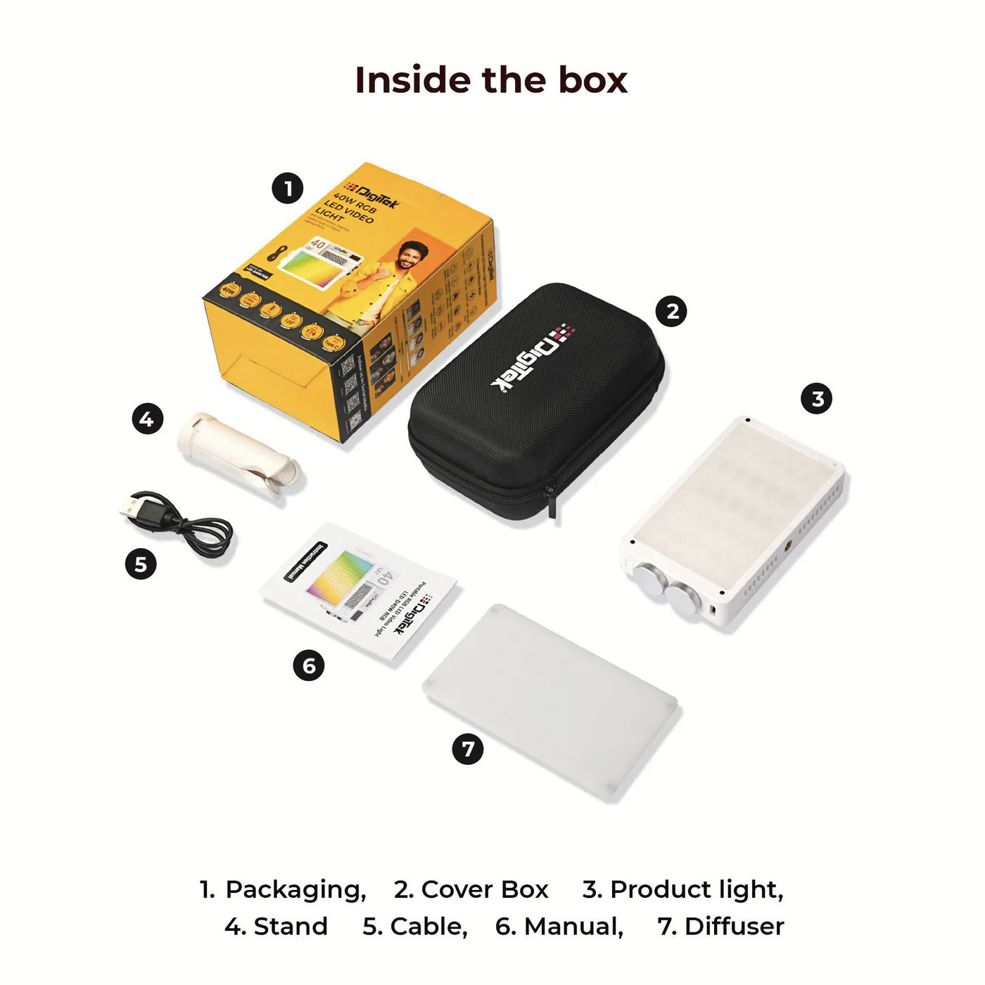 DIGITEK PORTABLE 40W RGB LED VIDEO LIGHT (LED-D40W RGB)