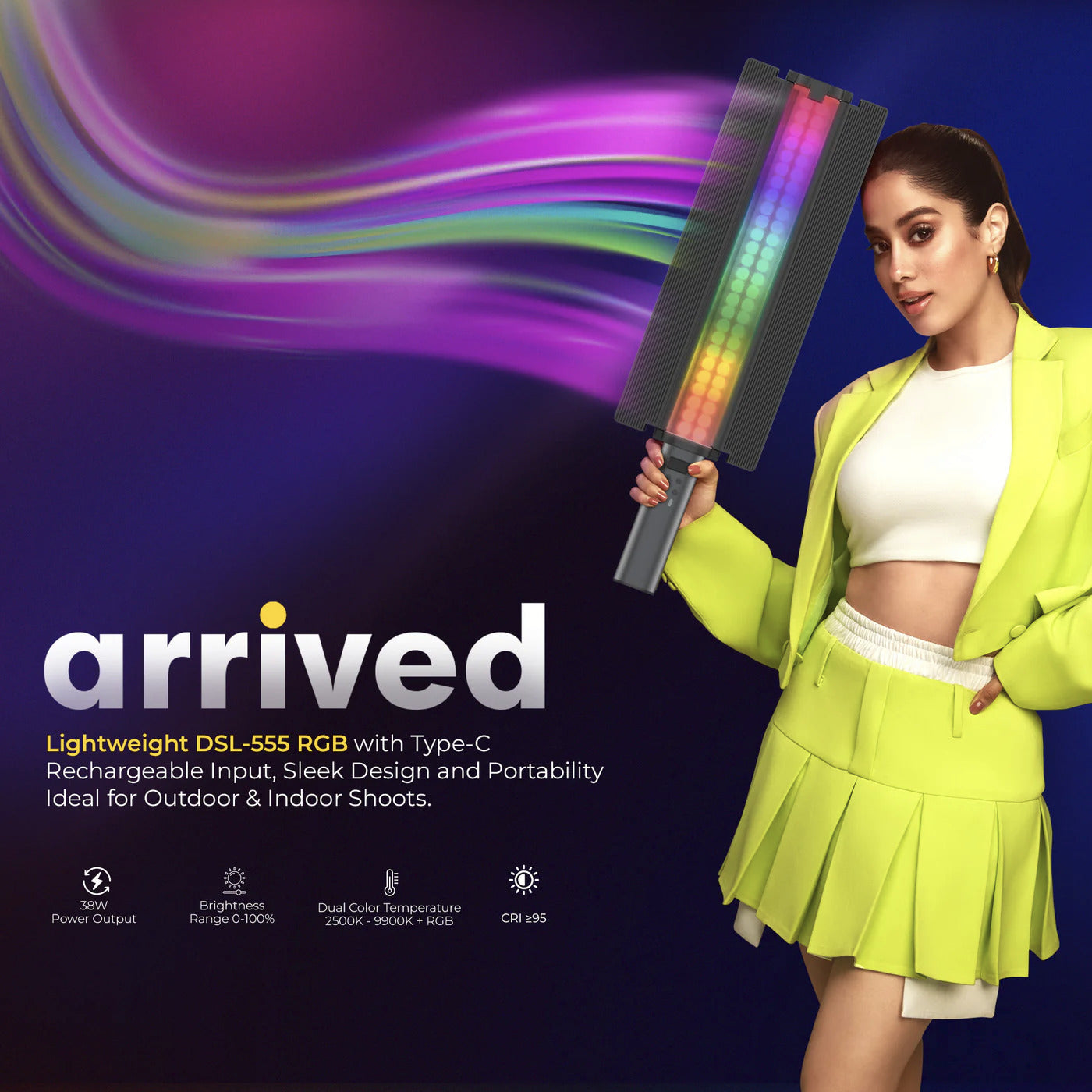 DIGITEK PORTABLE HANDHELD RGB LED LIGHT WAND 38W (DSL-555 RGB)