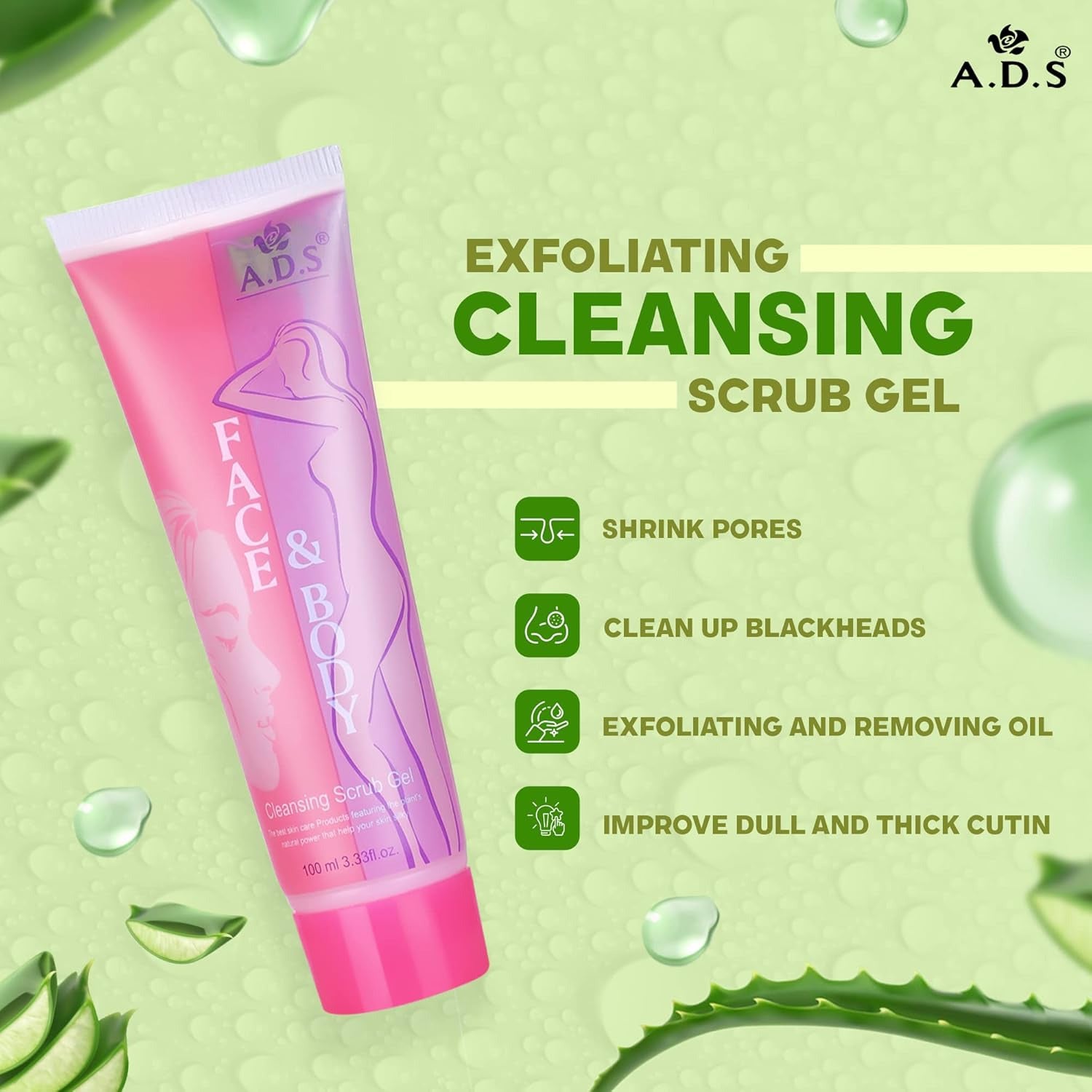 ADS FACE&BODY CLEANSING SCRUB GEL 100ML